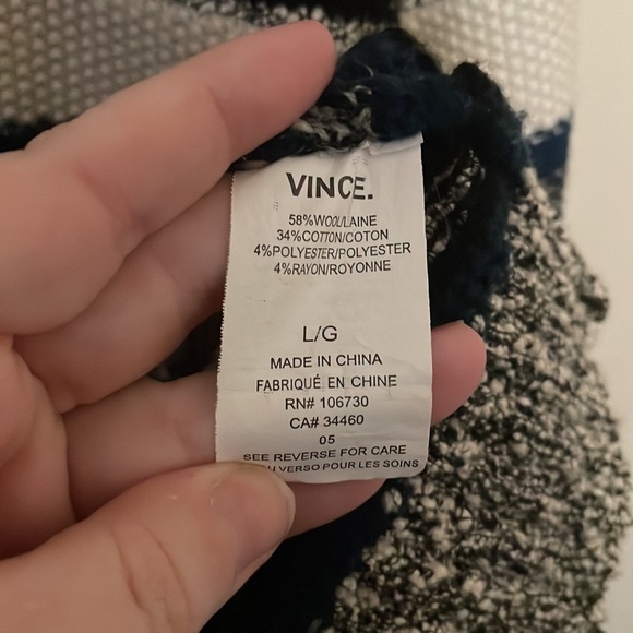 Vince Multicolor Textured Stripe Wool Blend Boatneck Pullover Sweater - Picture 4 of 10